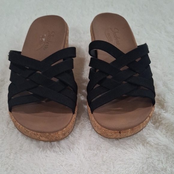 Skechers Black and Brown Casual Slide Sandals - Picture 3 of 5